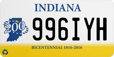 IN license plate 996IYH