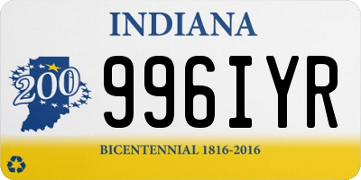 IN license plate 996IYR