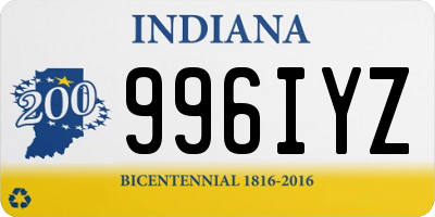 IN license plate 996IYZ