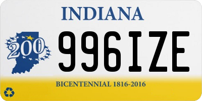 IN license plate 996IZE