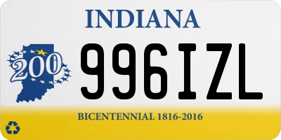 IN license plate 996IZL