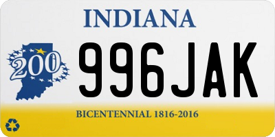 IN license plate 996JAK