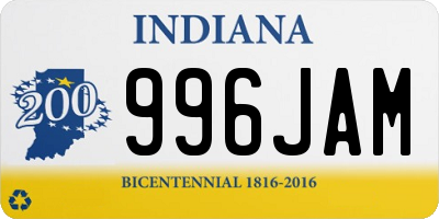 IN license plate 996JAM