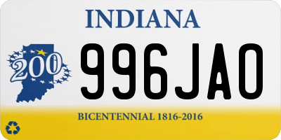 IN license plate 996JAO