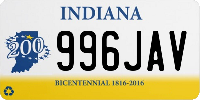 IN license plate 996JAV