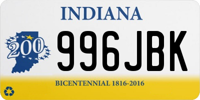 IN license plate 996JBK