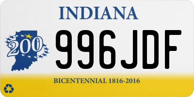 IN license plate 996JDF