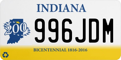 IN license plate 996JDM