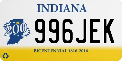 IN license plate 996JEK