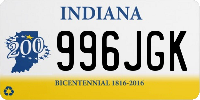 IN license plate 996JGK