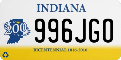 IN license plate 996JGO