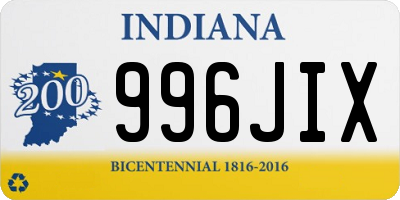 IN license plate 996JIX