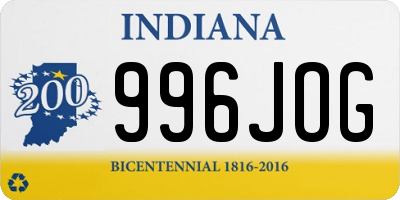 IN license plate 996JOG