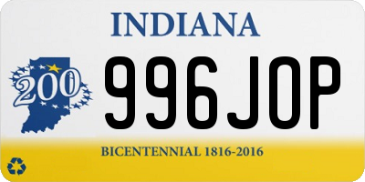 IN license plate 996JOP