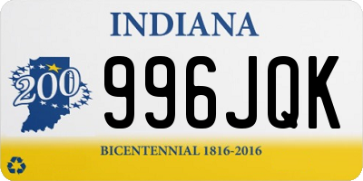 IN license plate 996JQK