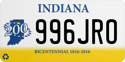 IN license plate 996JRO