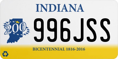 IN license plate 996JSS