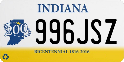 IN license plate 996JSZ