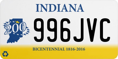IN license plate 996JVC