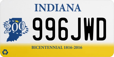 IN license plate 996JWD