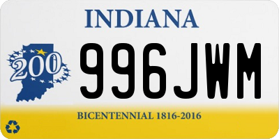 IN license plate 996JWM