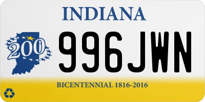 IN license plate 996JWN