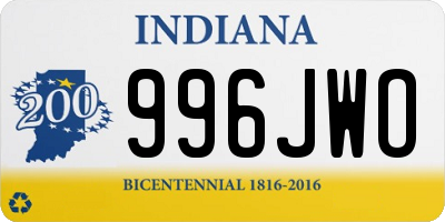 IN license plate 996JWO