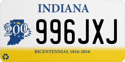 IN license plate 996JXJ