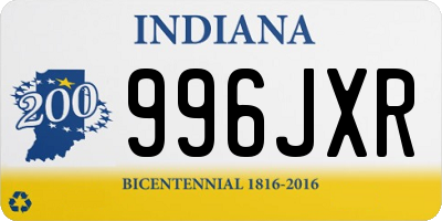 IN license plate 996JXR