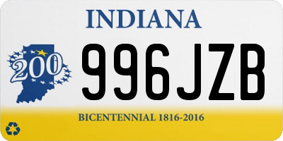 IN license plate 996JZB