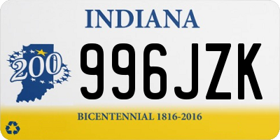 IN license plate 996JZK