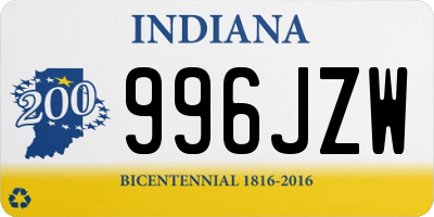 IN license plate 996JZW