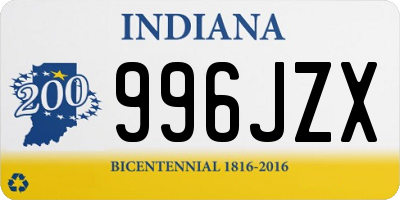 IN license plate 996JZX