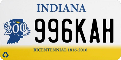 IN license plate 996KAH