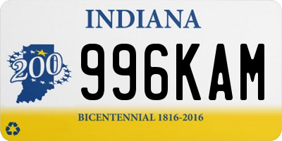 IN license plate 996KAM