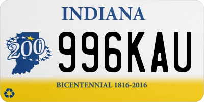 IN license plate 996KAU