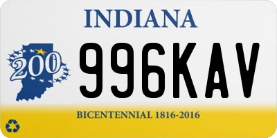 IN license plate 996KAV