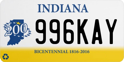 IN license plate 996KAY