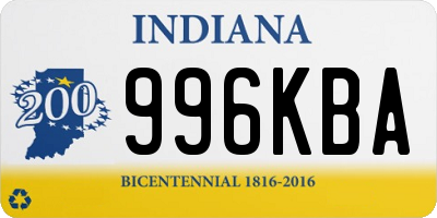 IN license plate 996KBA