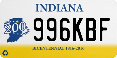 IN license plate 996KBF