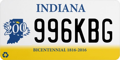 IN license plate 996KBG