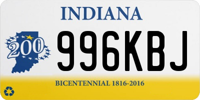 IN license plate 996KBJ