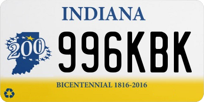 IN license plate 996KBK