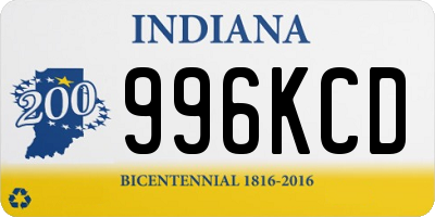 IN license plate 996KCD