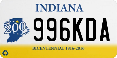 IN license plate 996KDA