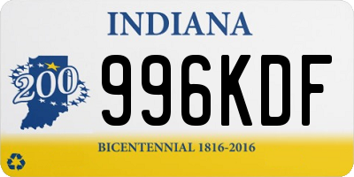 IN license plate 996KDF