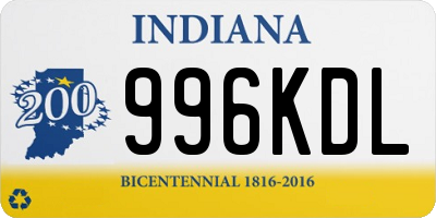 IN license plate 996KDL