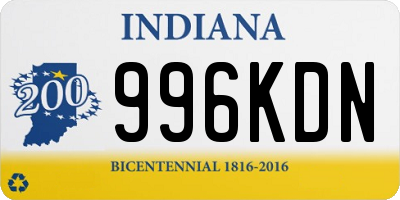 IN license plate 996KDN