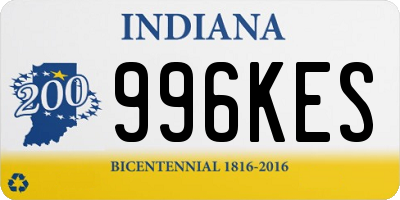 IN license plate 996KES