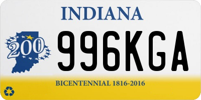 IN license plate 996KGA